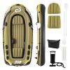 Heavy-Duty Inflatable Boat 4-Person Fishing Raft Set