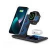 15W 3 in 1 Wireless Charging Station, Foldable Wireless Charger Stand Compatible with AirPods & Apple Watch Fast Charging Dock