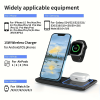 15W 3 in 1 Wireless Charging Station, Foldable Wireless Charger Stand Compatible with AirPods & Apple Watch Fast Charging Dock