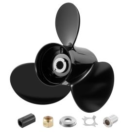 Outboard Propeller, Upgrade OEM 15 Spline Tooth Aluminum Outboard Boat Propeller Fit Mercury/Mariner Engines 135-300 HP, 4-3/4" Gearcase, 3-Blade