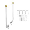 Boat Trailer Guide, 46 in with LED Light Trailer Guide Poles, 2PCS High-Hardness Steel Guide-Ons, Wide Adjustable Trailers Guides with PVC Pipes