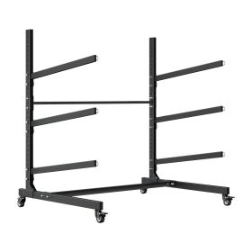 Kayak Storage Rack for 3 Kayaks, Holds 200 lbs, Heavy Duty Adjustable Freestanding Stand with Lockable Wheels for Indoor Outdoor Garage Shed Dock