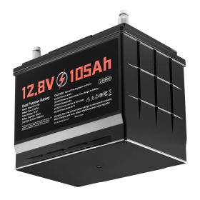 12V 105Ah Dual Purpose LiFePO4 Lithium Battery, 1000 CCA Group 24, Lithium-ion Starter Battery Plus Deep Cycle, Built-in Smart BMS, Car Start-Stop