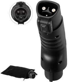 Tesla to J1772 Charging Adapter, Max 48 Amp 240V, J1772 EVs Charger Adapter, with IP65 Storage Bag Anti-Drop Lock