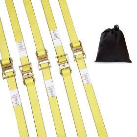 Ratchet Tie Down Straps (8PK), 4400 lb Break Strength, E-Track Endless Ratchet with 8 Premium 2" x 15' Rachet Tie Downs Heavy Duty