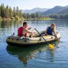 Inflatable Boat 3-Person Fishing Raft Set with Oars and Pump