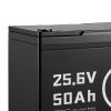 24V 50Ah LiFePO4 Lithium Battery, Bluetooth, Deep Cycle Lithium Rechargeable Battery, Built-in 30A BMS, Low Temp Protection, 4000+ Cycles, Max. 1280Wh