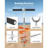 Sand Anchor, 18 in Stainless Steel Beach Anchor, Screw in Sand Boat Anchors with Spiral Blade, Shallow Water Boat Auger Anchors