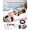 90HP Hydraulic Outboard Steering Kit, Marine Boat Hydraulic Steering System with 13.5-inch Steering Wheel, Helm Pump