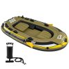 Inflatable Boat 3-Person Fishing Raft Set with Oars and Pump