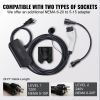 Level 1+2 Portable EV Charger, 16 Amp 120V or 240V, Electric Vehicle Charger with 28-Foot Charging Cable NEMA 6-20P Plug NEMA 5-15 Adapter