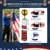 20-Ft Telescoping Flag Pole Silver with Tire Mount