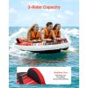 Towable Tube for Boating, 3 Riders Inflatable Boat Tubes and Towables, 510 lbs Capacity Water Sport Towable Tube for Boat to Pull - with Fins