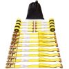 Ratchet Tie Down Straps (8PK), 4400 lb Break Strength, E-Track Endless Ratchet with 8 Premium 2" x 15' Rachet Tie Downs Heavy Duty