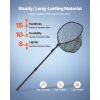 Fishing Net, Foldable Landing Nets with Telescopic Handle, Portable Lightweight and Stronger 6063 Aluminum Fish Gear, Soft Silicone Fish-Friendly Mesh