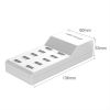 50W 2.4A/1A 10-Port USB Charging Station with Intelligent Short Circuit Protection & Intelligent Current Distribution - Desktop USB Charger Hub for Ch