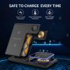 15W 3 in 1 Wireless Charging Station, Foldable Wireless Charger Stand Compatible with AirPods & Apple Watch Fast Charging Dock