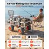 Beach Fishing Cart, 350 lbs Load Capacity, Foldable Fishing Cart with Heavy-Duty Aluminum Alloy Frame, 13-Inch All-Terrain PU Balloon Tires