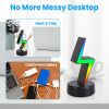 3 In 1 Magsafe Charger Wireless Charging Station Magnetic Charger Dock with 5 RGB Light Modes for IOS Phone 12-15 Airpods iWatches