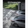 Level 1&2 EV Charger, 16 Amp Adjustable Current, Electric Vehicle Portable Charger with 25 ft Cable, 120V-240V, NEMA 6-20P Plug NEMA 5-15 Adapter, LCD