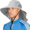 Wide Brim Sun Hat with Neck Flap, UPF50+ Hiking Safari Fishing Hat for Men Women, Sun Protection Beach Hat