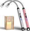 Candle Lighter with 360° Flexible Neck & Safety Lock, Windproof USB Rechargeable Electric Lighter Gift Sets