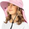 Wide Brim Sun Hat with Neck Flap, UPF50+ Hiking Safari Fishing Hat for Men Women, Sun Protection Beach Hat