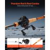 Rod and Fishing Reel Combo, IM7 Carbon Fiber Baitcasting Rod and Reel Combo, Bass Fishing Pole with 7+1 BB System, 7.0:1 Gear Ratio, Cork Handle