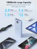 10000mAh Portable Charger with Built-in AC Wall Plug & Cables, 3-in-1 Wireless Power Bank for Apple Watch