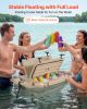 Floating Cooler, 40 QT Floating Ice Chest with Dry Storage & Tow Rope, Premium LLDPE Amphibious Drink Cooler for Water & Land