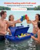 Floating Cooler, 40 QT Floating Ice Chest with Dry Storage & Tow Rope, Premium LLDPE Amphibious Drink Cooler for Water & Land