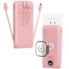10000mAh Portable Charger with Built-in AC Wall Plug & Cables, 3-in-1 Wireless Power Bank for Apple Watch
