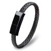 USB Charging Bracelet Cable Fashion Double Braided Leather Wrist Data Charger Cord; Perfect Birthday/Christmas/New Year/Thanksgiving Day Gift For Fami