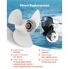 Outboard Propeller, Upgrade OEM 15 Spline Tooth Aluminum Outboard Boat Propeller Fit Yamaha Engines 50-130 HP, 4-1/4" Gearcase, 3-Blade
