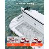 Floating Cooler, 40 QT Floating Ice Chest with Dry Storage & Tow Rope, Premium LLDPE Amphibious Drink Cooler for Water & Land