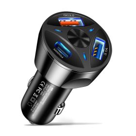 PD USB Car Charger Fast Charging Type C USB Phone Adapter in Car For iPhone 13 Pro Xiaomi Huawei Samsung Car Quick Charger (Ships From: China, Plug Type: 2U and 1PD Black)