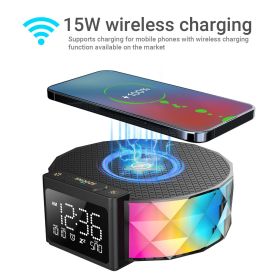 Thunder Charge Digital Display Wireless Charging Clock (Color: Black)