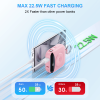 10000mAh Portable Charger, Built-in 2 Cables (Type-C & Lightning),Wireless Magnetic Power Bank for Watch, Mini Power bank