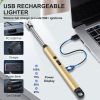 Candle Lighter with 360° Flexible Neck & Safety Lock, Windproof USB Rechargeable Electric Lighter Gift Sets