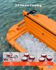 Floating Cooler, 40 QT Floating Ice Chest with Dry Storage, Wheels & Tow Rope, Premium LLDPE Amphibious Drink Cooler for Water & Land