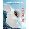 Outboard Propeller, Upgrade OEM 15 Spline Tooth Aluminum Outboard Boat Propeller Fit Yamaha Engines 50-130 HP, 4-1/4" Gearcase, 3-Blade