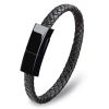 USB Charging Bracelet Cable Fashion Double Braided Leather Wrist Data Charger Cord; Perfect Birthday/Christmas/New Year/Thanksgiving Day Gift For Fami