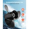 Outboard Propeller, Upgrade OEM 15 Spline Tooth Aluminum Outboard Boat Propeller Fit Mercury Engines 40-140 HP, 4-1/4" Gearcase, 3-Blade